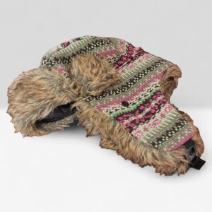 Cozy Multicolor Knit Trapper Hat With Beautiful Pattern